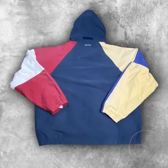 Nautica Vintage 90s Primary Color Block Full Zip Jacket w